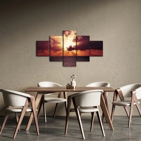 Obraz słońca za chmurami (125x70 cm)