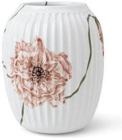 Biały porcelanowy wazon Kähler Design Poppy, wys. 21 cm