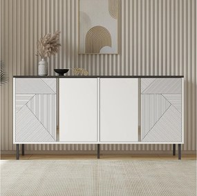 Komoda – 150 cm x 75 cm x 36 cm – Biała i Royal – Płyta wiórowa z powłoką melaminową