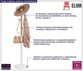 Skandynawski biały wieszak stojący F6-T57