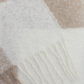 Koc ALLORA z przędzy boucle ecru 130x170 cm HOMLA