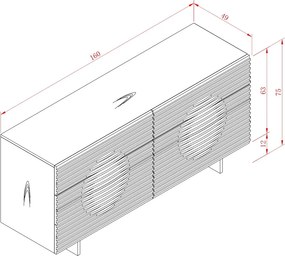 Nowoczesna komoda z 6 szufladami Hudson H08 biały połysk
