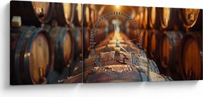 Obraz - Piwniczka na wino (z zegarem) (90x30 cm)