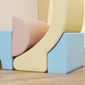 AIYAPLAY Zestaw 5 Piankowych Klocków do Wspinania, z Pokryciem z Cordu, Lekkie, do Budowania, Raczkowania, Wspinania, Kolorowe