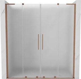 Mexen Velar L Duo drzwi prysznicowe rozsuwane 180 cm, szron, miedź szczotkowana - 871-180-003-32-65