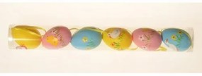 Zestaw wiszących jajek o wysokości 6 cm, 6 sztuk wopakowaniu, mix kolorów