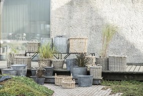 Prostokątny rattanowy kwietnik z plastikowym wnętrzem - różne rozmiary Wielkość: M