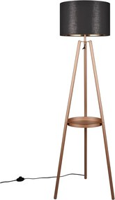 Brązowa lampa stojąca z półką (wys. 152 cm) Colette – Reality