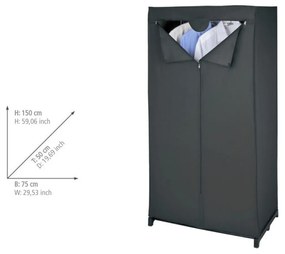 Wenko Składana szafa z folii PEVA Deep Black, 150 x 50 x 75 cm