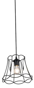 Retro lampa wisząca czarna 20 cm - Granny Frame Retro Oswietlenie wewnetrzne