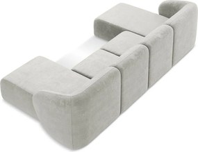 Jasnoszary narożnik z tkaniny szenilowej (w kształcie litery U) Lani – Makamii