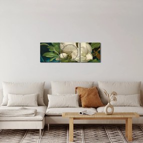 Obraz - Martin Johnson Heade, Giant Magnolias on a Blue Velvet Cloth, reprodukcje (z zegarem) (90x30 cm)