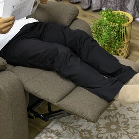 HOMCOM Fotel Relaksacyjny, Funkcja Leżenia i Podnóżek, Regulowany, do 150 kg, Stelaż Stalowy, 90 x 96 x 98 cm, Brązowy