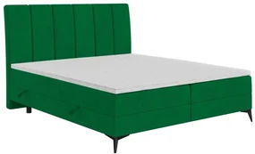 Łóżko kontynentalne DERDA 140x200 zielone velvet z pojemnikiem LAVERTO