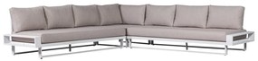 Biało-szara aluminiowa sofa ogrodowa (lewostronna) Flint – Exotan