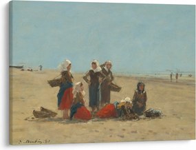 Obraz - Eugène Boudin, Women on the Beach at Berck, reprodukcje (70x50 cm)