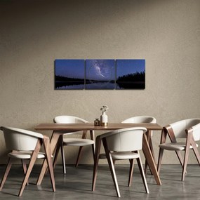Obraz nocnego nieba (z zegarem) (90x30 cm)