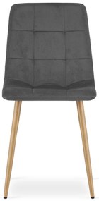 Ciemnoszare aksamitne krzesło KARA