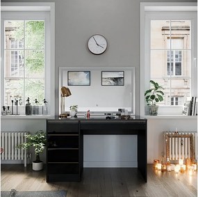 Toaletka czarny/złoty 120x55x75 sherry