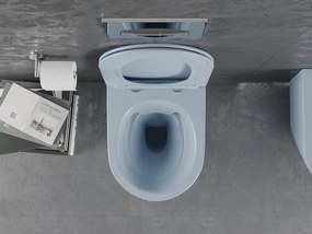 Mexen Lena miska wc Rimless z deską wolnoopadającą slim, duroplast, szara-niebieska mat - 30224069
