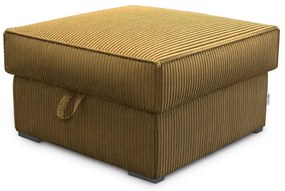 Musztardowy taboret SMART COSARO z miejscem do przechowywania 65x65 cm