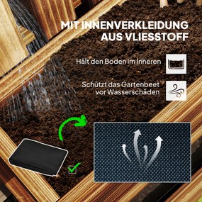 Outsunny Zestaw skrzynek na kwiaty, montaż na ścianie, możliwość przesuwania, lite drewno, 60 x 16 x 80 cm | Aosom PL