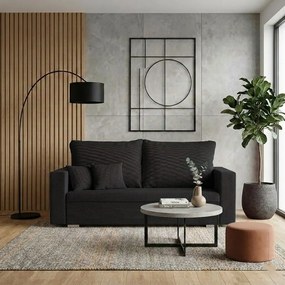 MEGA OKAZJA Sofa kanapa 2 os z funkcją spania DARIA Czarna Tkanina DOT100 Czarny