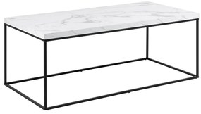 Biały stolik z blatem w dekorze marmuru 55x110 cm Barossa – Actona
