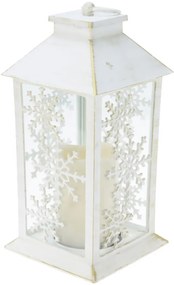 Zimowy lampion ze świecą LED, 28 cm