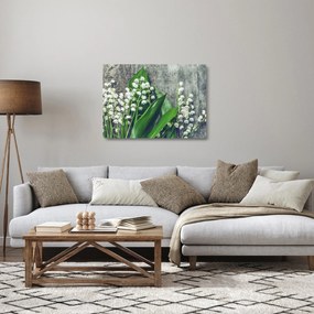 Obraz na szkle - konwalie (70x50 cm)