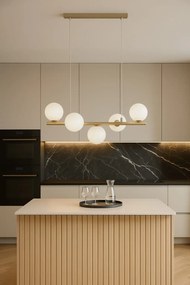 Ardi 5 beżowa lampa wisząca nad mały stół prostokątny