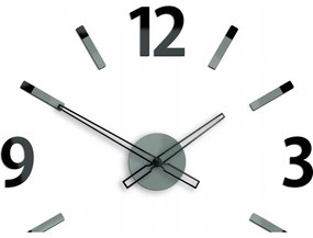 Zegar ścienny z dużymi cyframi naklejany nowoczesny do salonu sypialni loft