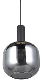 Czarna lampa wisząca ze szklanym kloszem ø 20 cm Diva – Trio