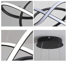 Lampa nowoczesna LED wisząca sufitowa pierścienie AT61-ESL-Black