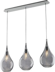 Szyna żelazna Pluvia z szarym szkłem pyrex 3 światła dł. 75 x 10 BL264-BIN3-GR