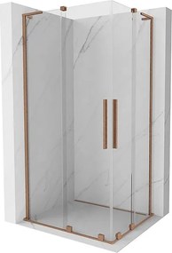Mexen Velar L Duo kabina prysznicowa rozsuwana 100 x 90 cm, transparent, miedź szczotkowana - 871-100-090-02-03-65