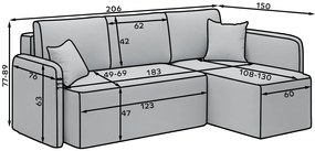 PROMOCJA Beżowy narożnik HADSON - prawy róg II jakość