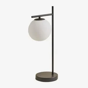 Lampa Stołowa Z Metalu I Szkła Firmy Alligier Design Czarna - Sklum
