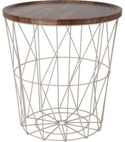 Stołek z blatem z płyty MDF 37 x 39 cm, beżowy