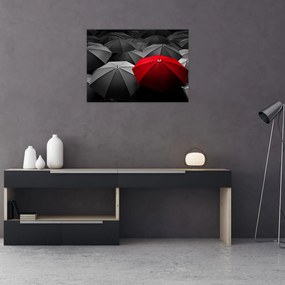 Obraz na szkle otwartych parasoli (70x50 cm)