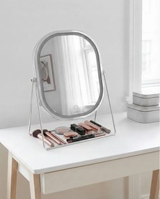 Lusterko Do Makijażu PREMIUM Kosmetyczne POŁYSK Metalowe PODŚWIETLANE LED