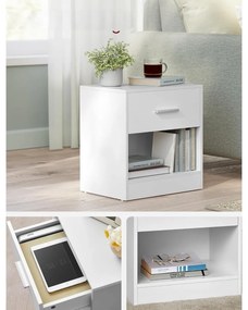 Zestaw stolików nocnych E1081 WT, biały, 2 szt.