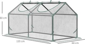 Outsunny Szklarnia Foliowa z Okienkiem do Uprawy Pomidorów PE Przezroczysta Skrzynia Inspekcyjna 119x60x60cm | Aosom PL