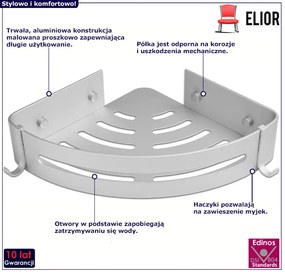 Srebrna aluminiowa półka pod prysznic Pergio 28X