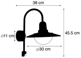 Zewnetrzna Nowoczesny Kinkiet / Lampa scienna zewnętrzny ciemnoszary z czujnikiem ruchu IP44 - Herman Nowoczesny Oswietlenie zewnetrzne