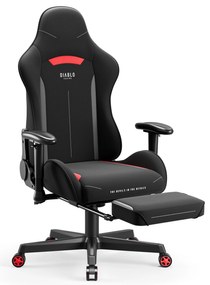 Fotel gamingowy materiałowy czarno-czerwony: Diablo X-Starter
