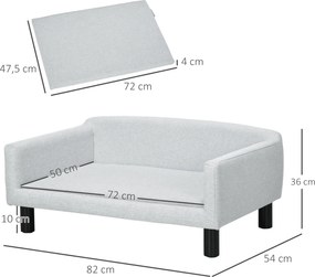 PawHut Sofa dla psa z miękkim obiciem legowisko dla psa sofa dla kota z drewnianymi nogami | Aosom PL
