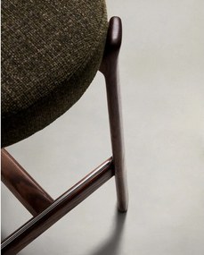 Hoker w kolorze zielono-ciemnonaturalnym z litego drewna jesionowego (wysokość siedziska 65 cm) Granite – Kave Home