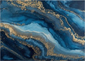 Obraz na szkle - Niebieska marmurowa abstrakcja (70x50 cm)