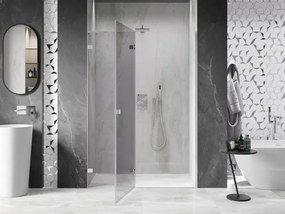 Mexen Lunar L drzwi prysznicowe uchylne lewe 135 cm, transparent, chrom - 834L-135-000-01-00-L